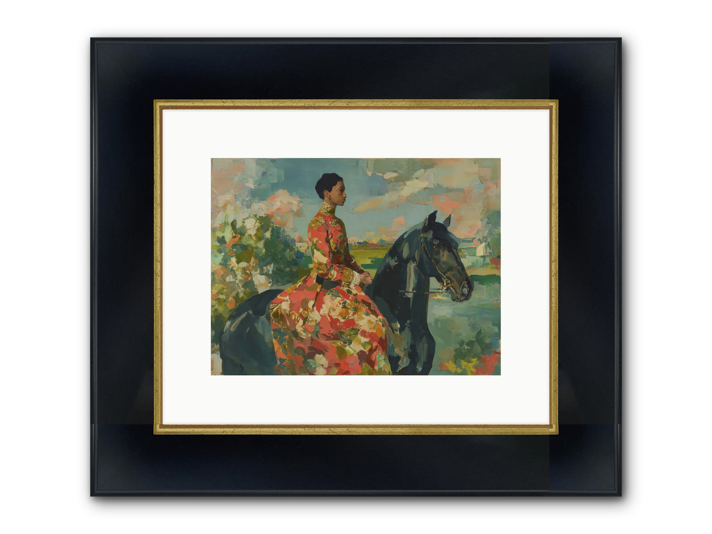 Where Peace Meets Pasture Framed Print - Wide Black w/Gold 12x9