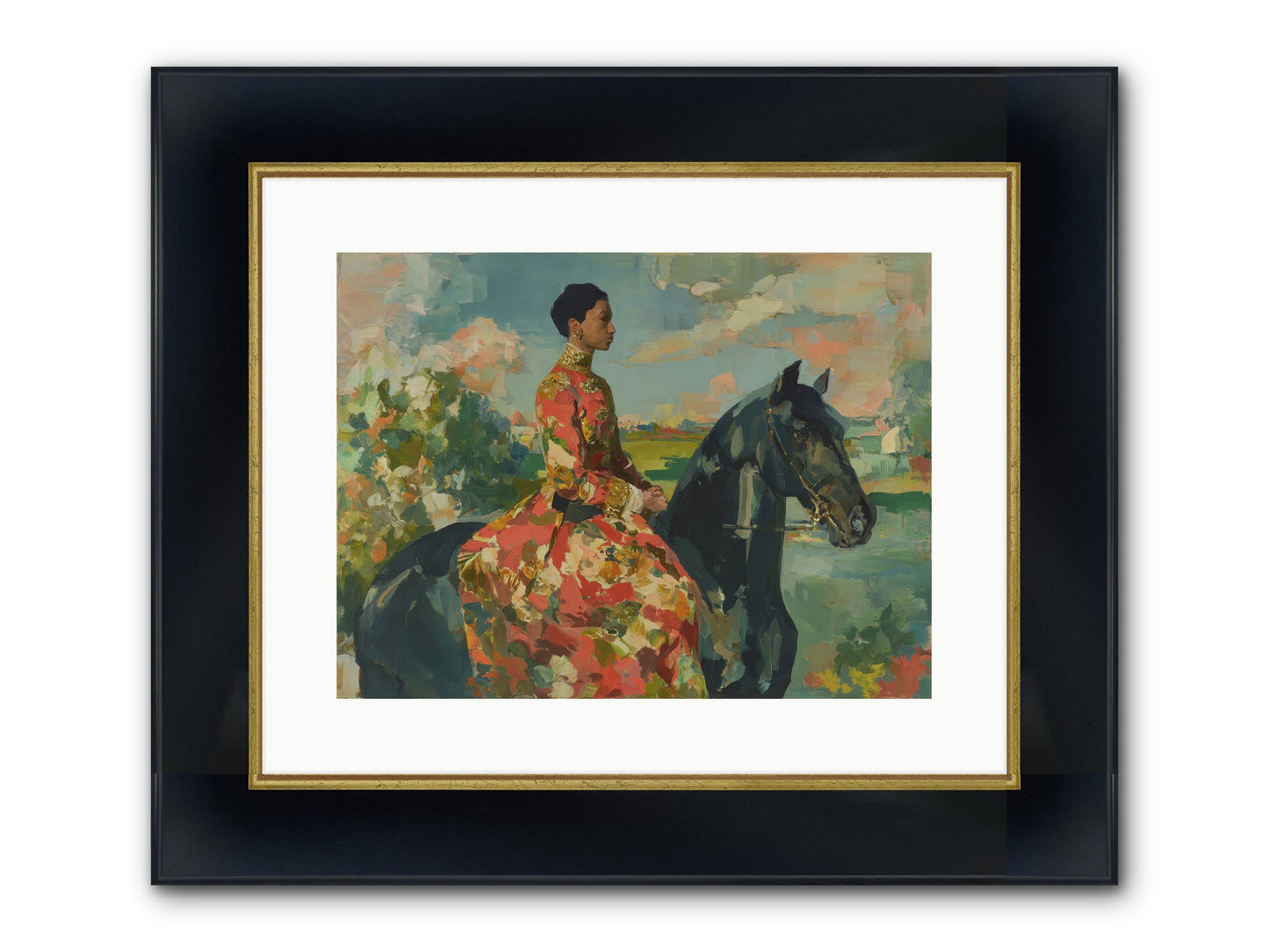 Where Peace Meets Pasture Framed Print - Wide Black w/Gold 16x12