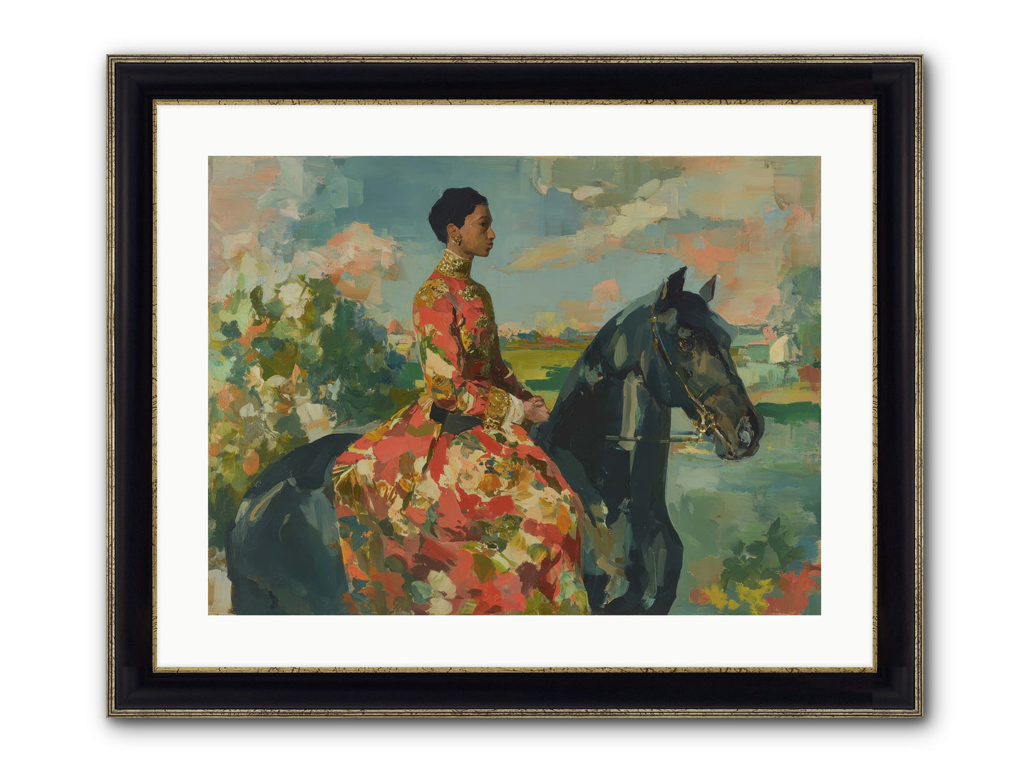Where Peace Meets Pasture Framed Print - Black & Gold 24x18