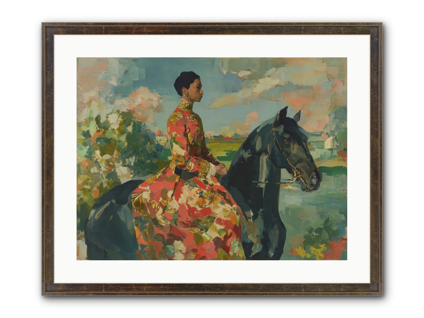 Where Peace Meets Pasture Framed Print - Slimwoods Black/Gold 24x18