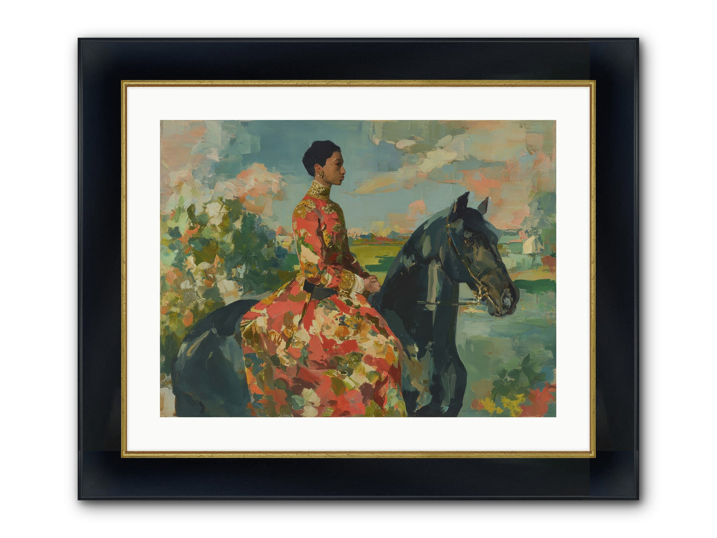 Where Peace Meets Pasture Framed Print - Wide Black w/Gold 24x18