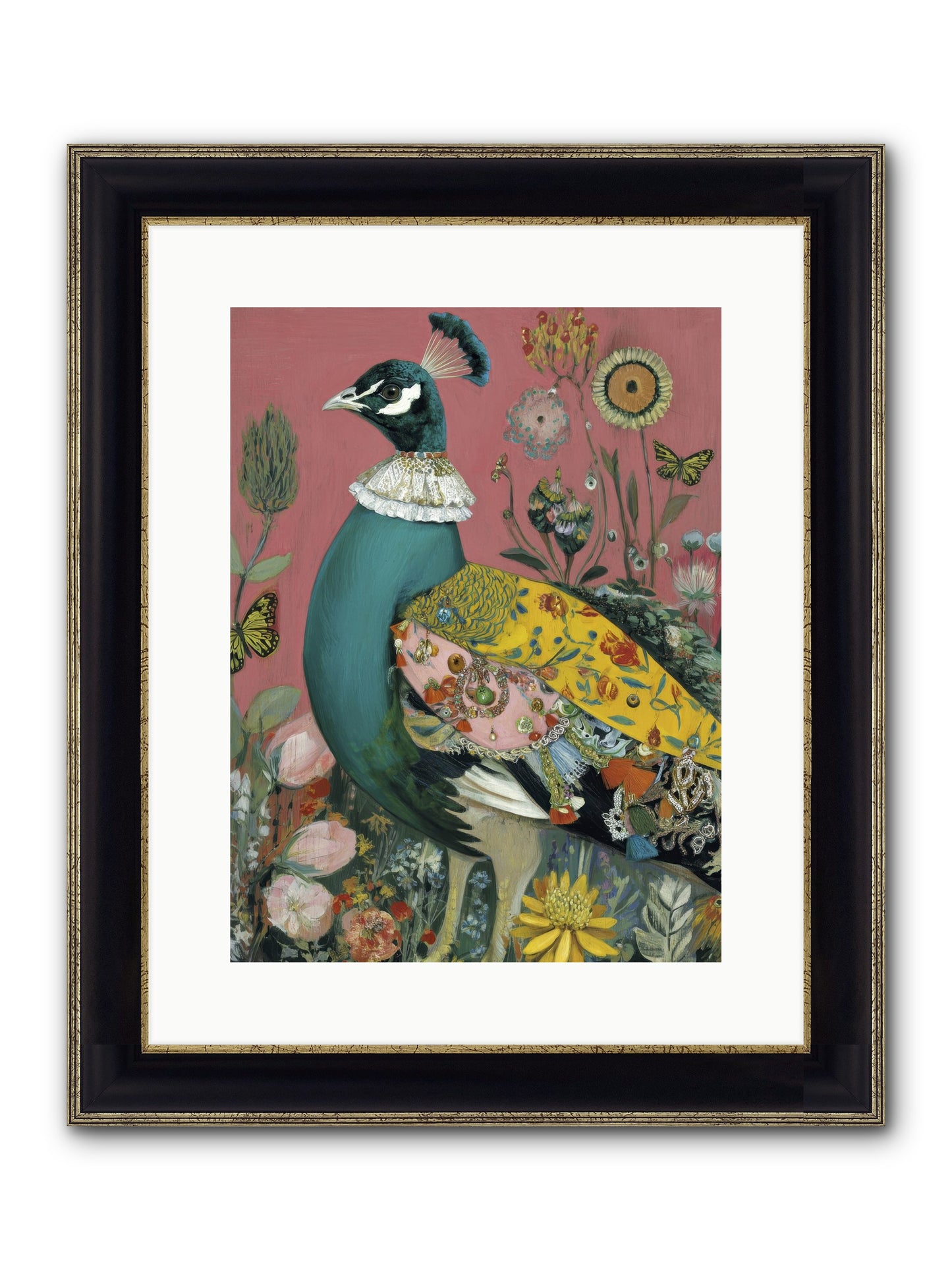 Where Rubies Grow On Vines Framed Print - Black & Gold 12x16
