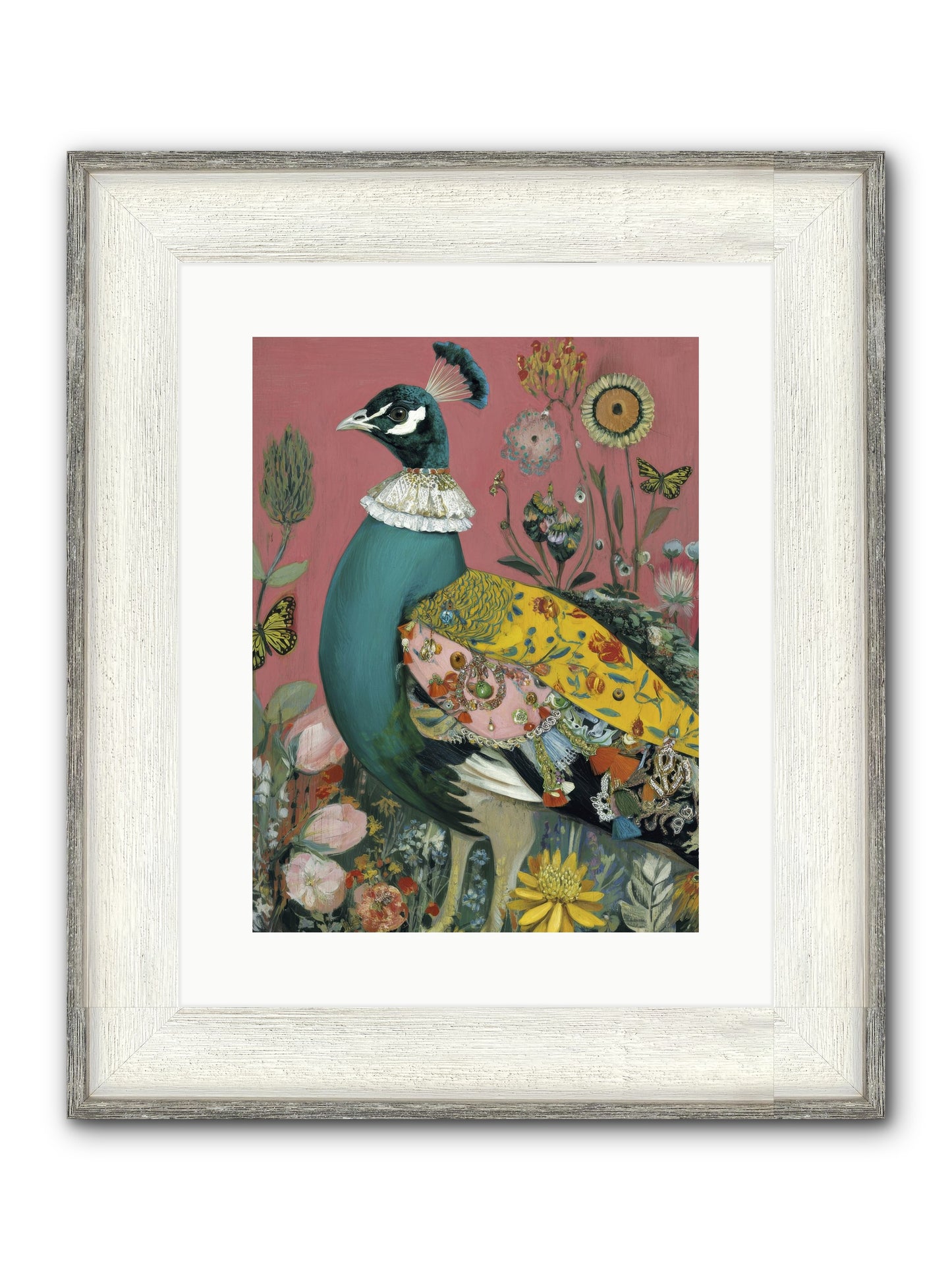 Where Rubies Grow On Vines Framed Print - Driftwood White 12x16