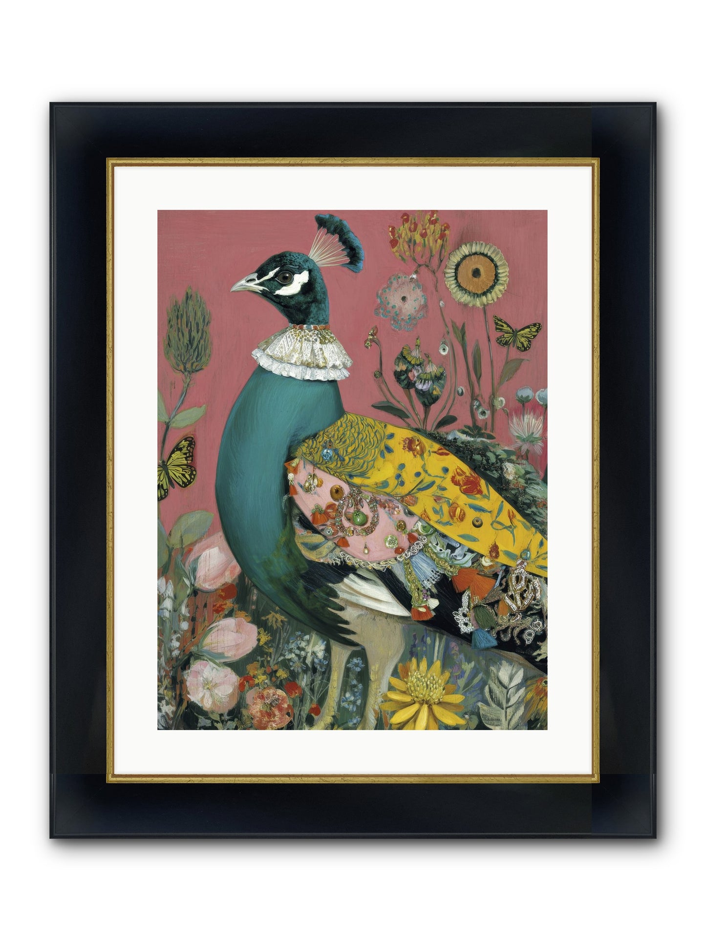 Where Rubies Grow On Vines Framed Print - Wide Black w/Gold 18x24