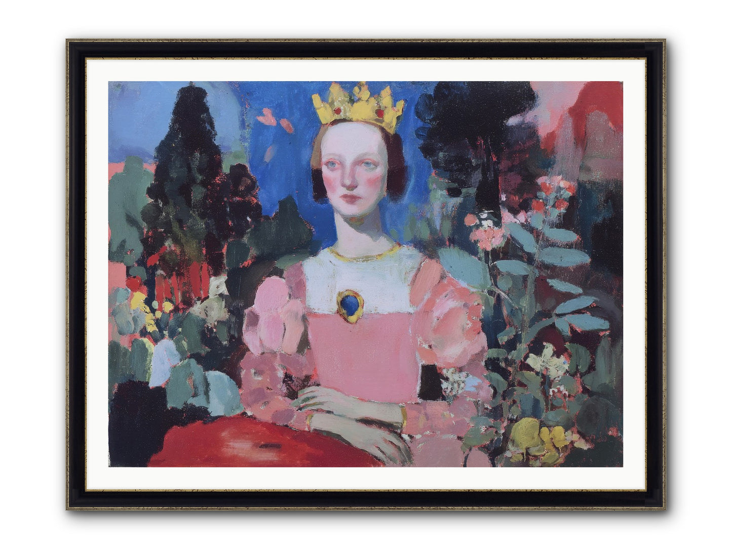 Where She Wandered Framed Print - Black & Gold 48x36