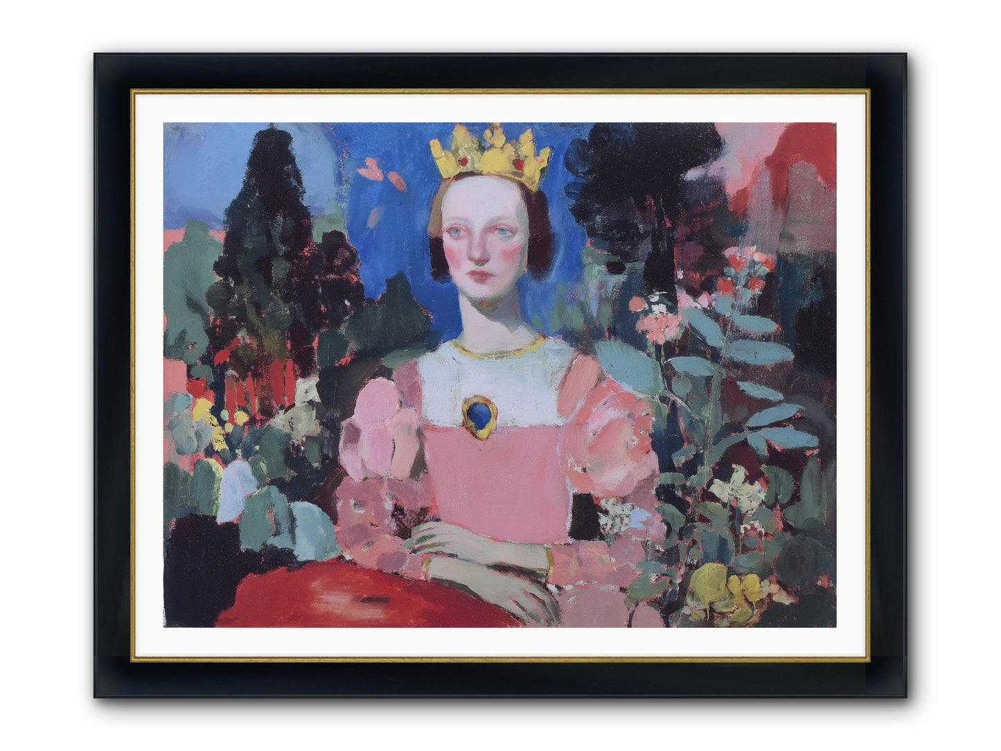 Where She Wandered Framed Print - Wide Black w/Gold 48x36