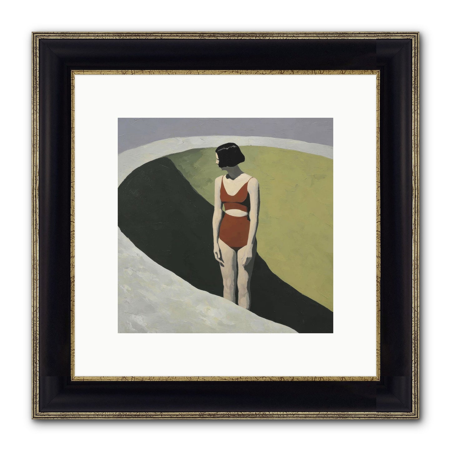 Where Solitude Meets Certainty Framed Print - Black & Gold 10x10
