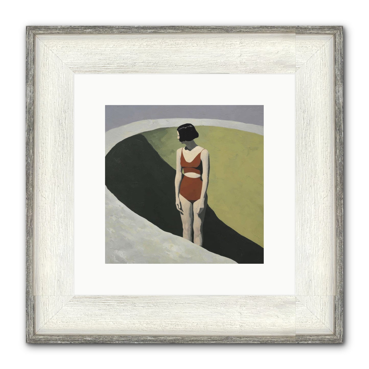 Where Solitude Meets Certainty Framed Print - Driftwood White 10x10