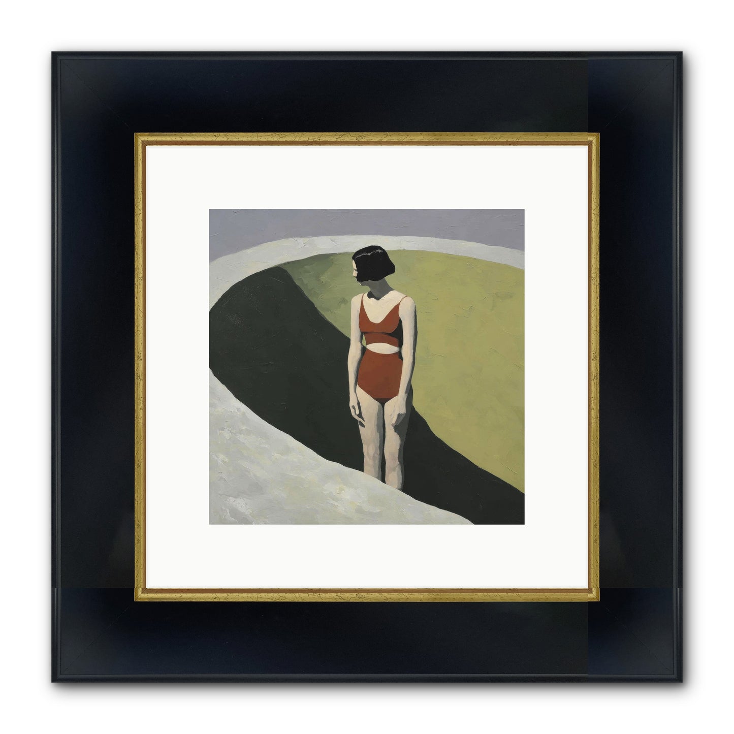 Where Solitude Meets Certainty Framed Print - Wide Black w/Gold 10x10