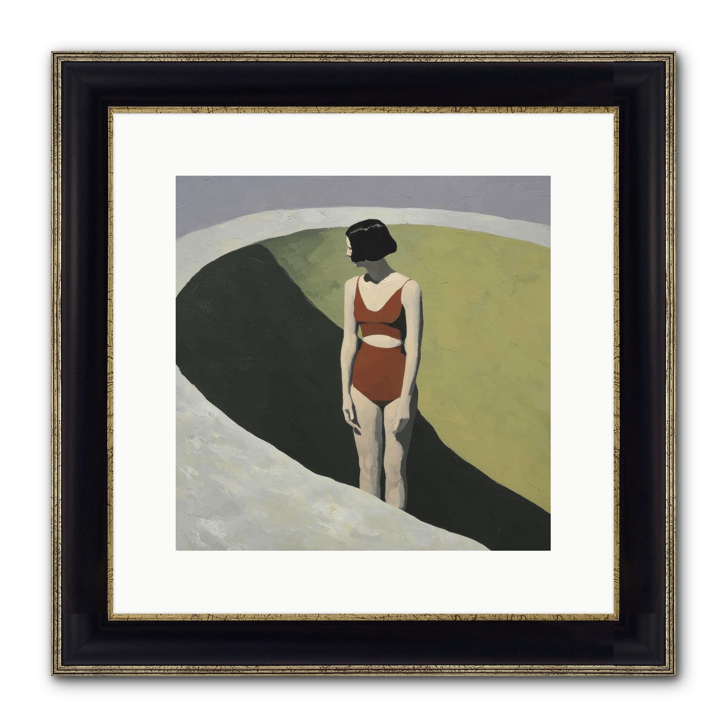 Where Solitude Meets Certainty Framed Print - Black & Gold 12x12