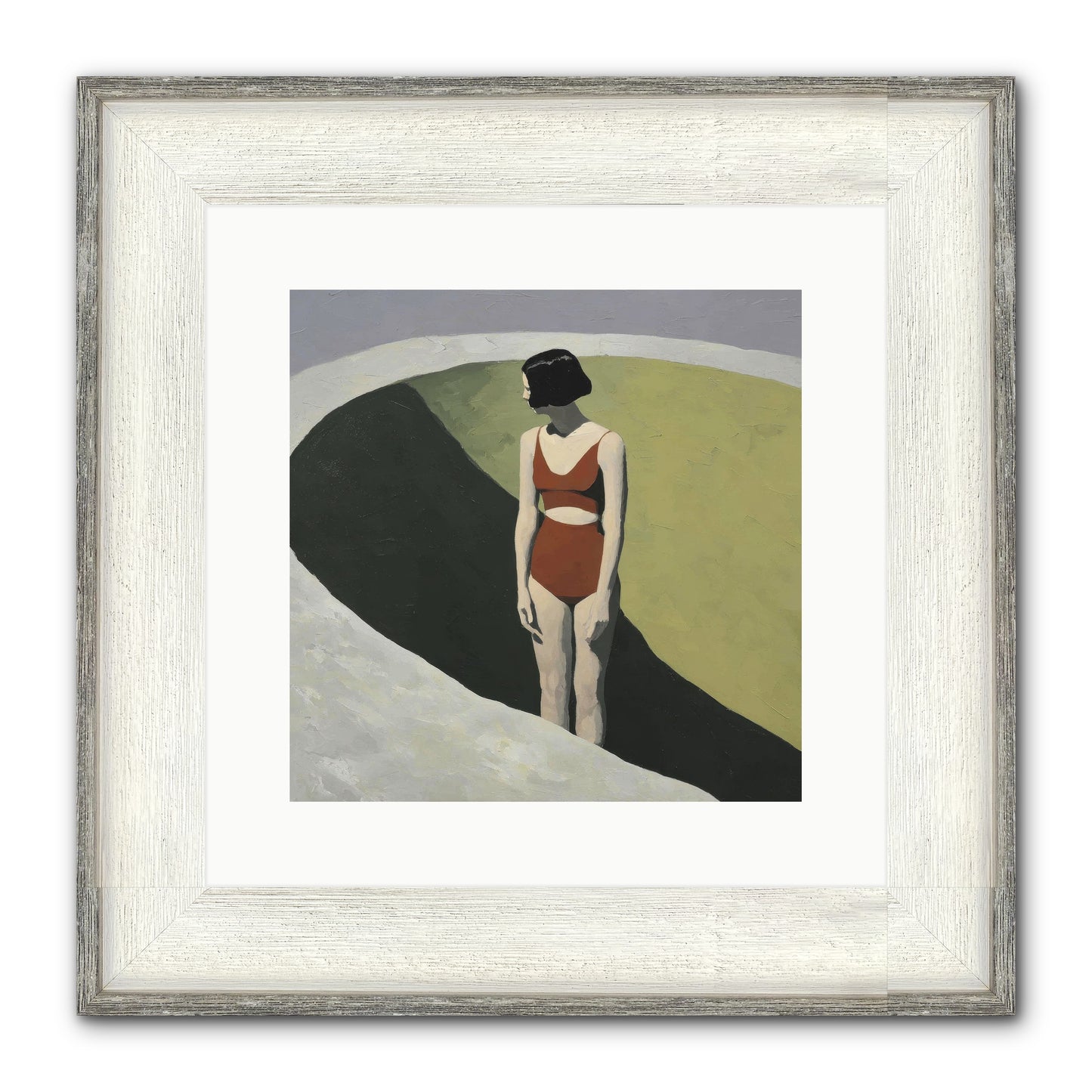 Where Solitude Meets Certainty Framed Print - Driftwood White 12x12