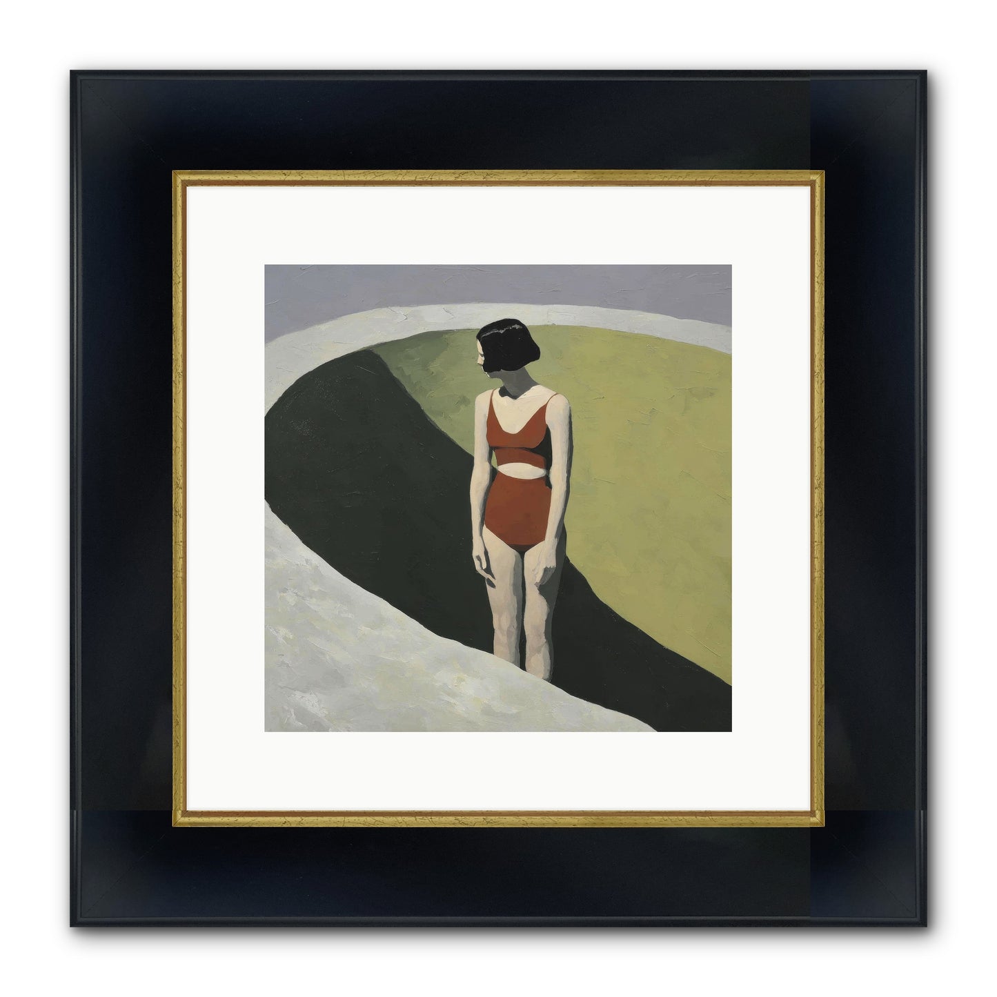 Where Solitude Meets Certainty Framed Print - Wide Black w/Gold 12x12