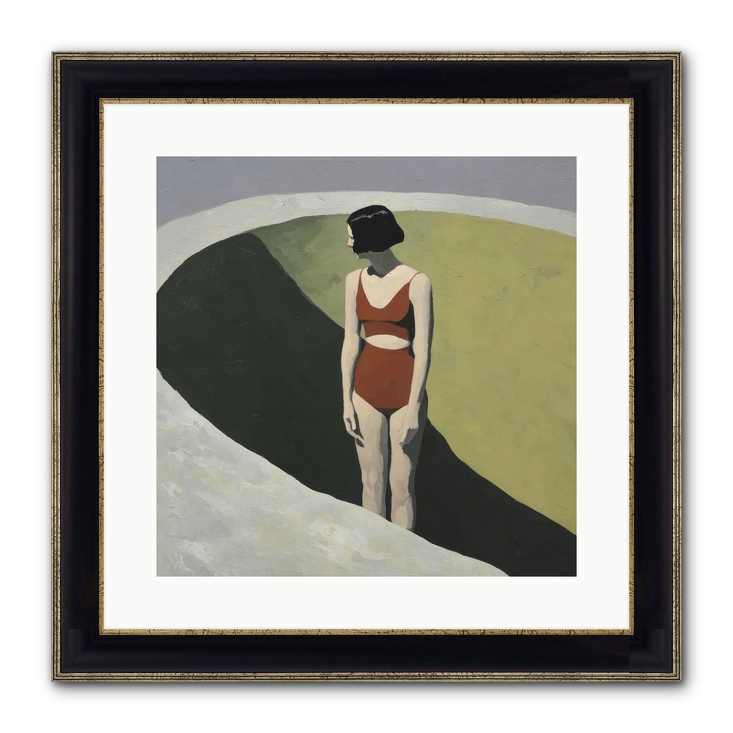 Where Solitude Meets Certainty Framed Print - Black & Gold 16x16
