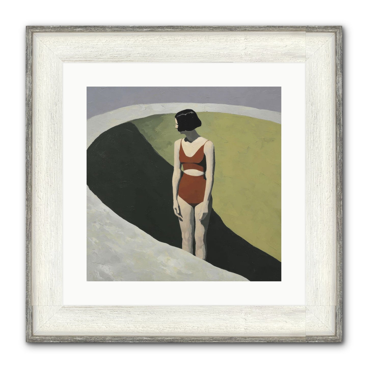 Where Solitude Meets Certainty Framed Print - Driftwood White 16x16