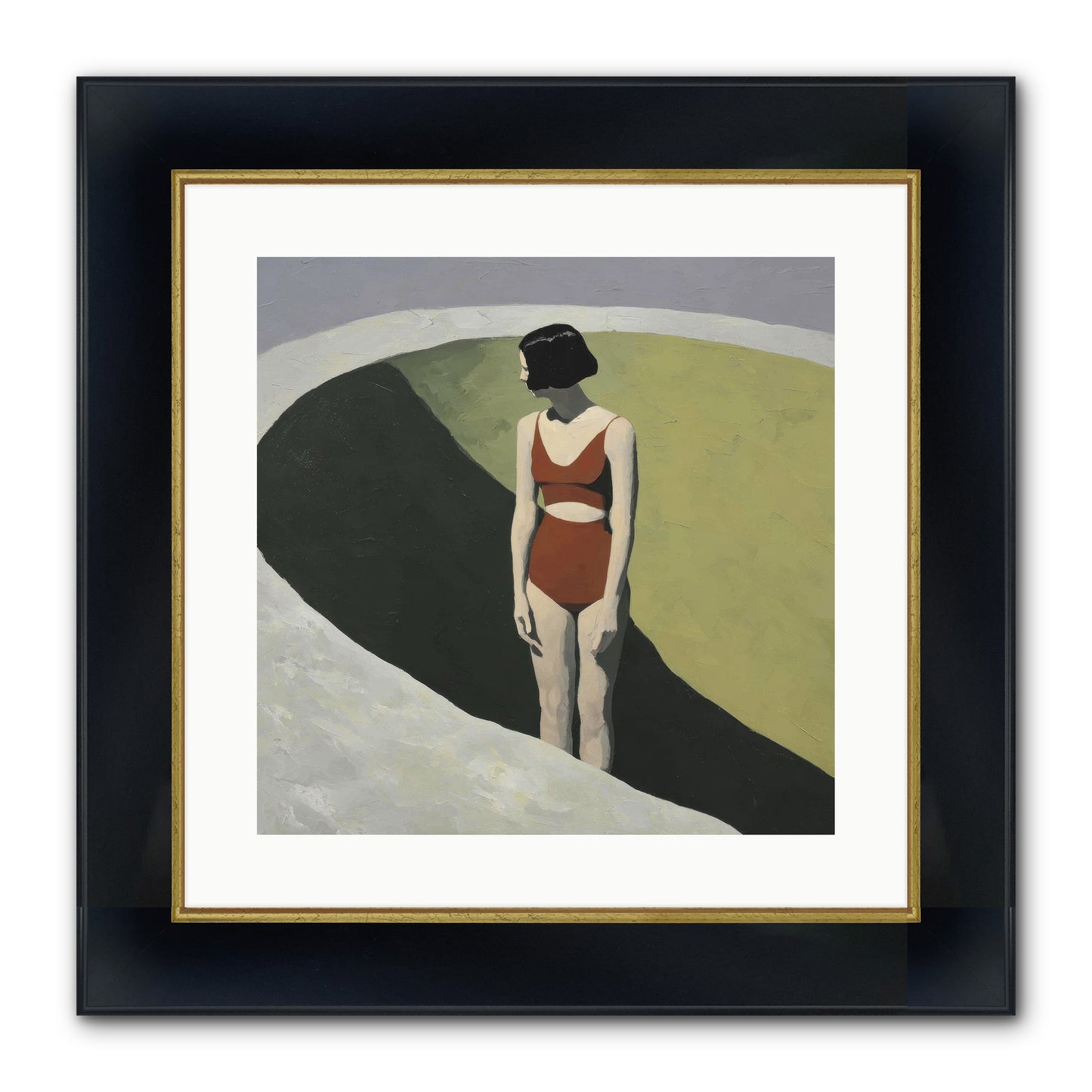 Where Solitude Meets Certainty Framed Print - Wide Black w/Gold 16x16