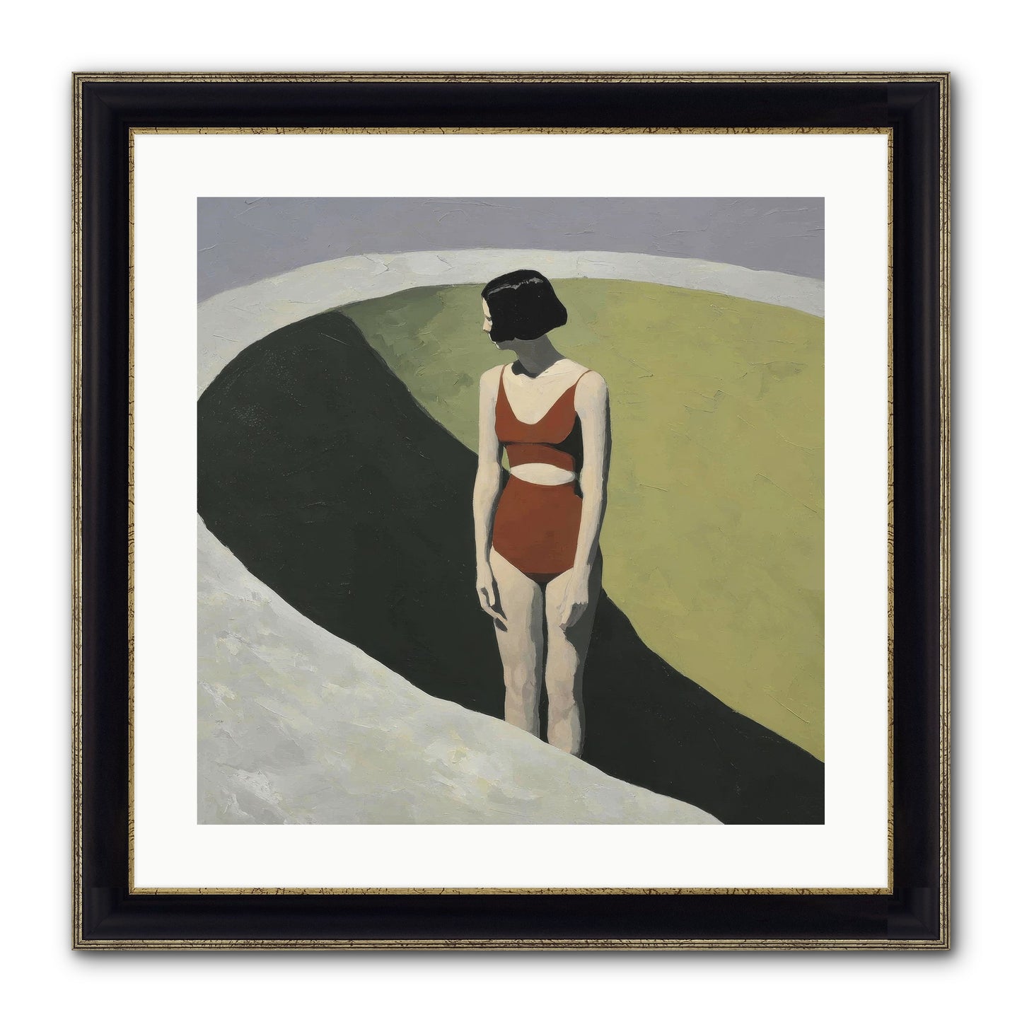 Where Solitude Meets Certainty Framed Print - Black & Gold 20x20