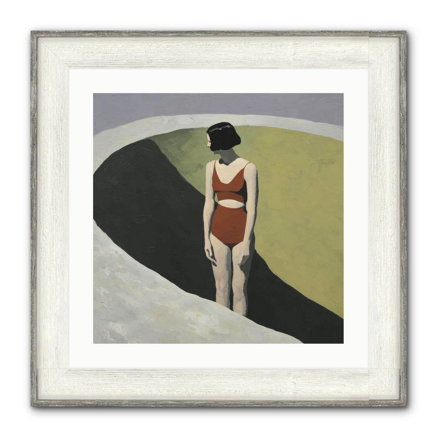 Where Solitude Meets Certainty Framed Print - Driftwood White 20x20
