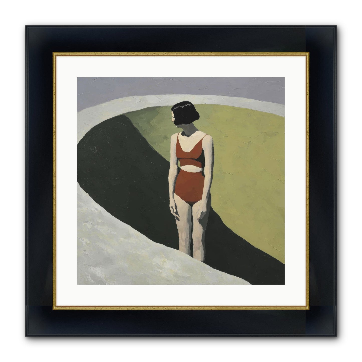 Where Solitude Meets Certainty Framed Print - Wide Black w/Gold 20x20