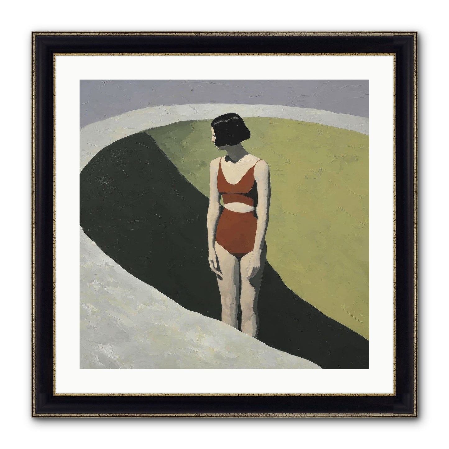Where Solitude Meets Certainty Framed Print - Black & Gold 24x24