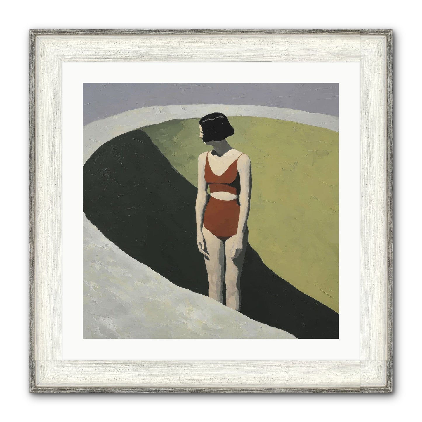 Where Solitude Meets Certainty Framed Print - Driftwood White 24x24