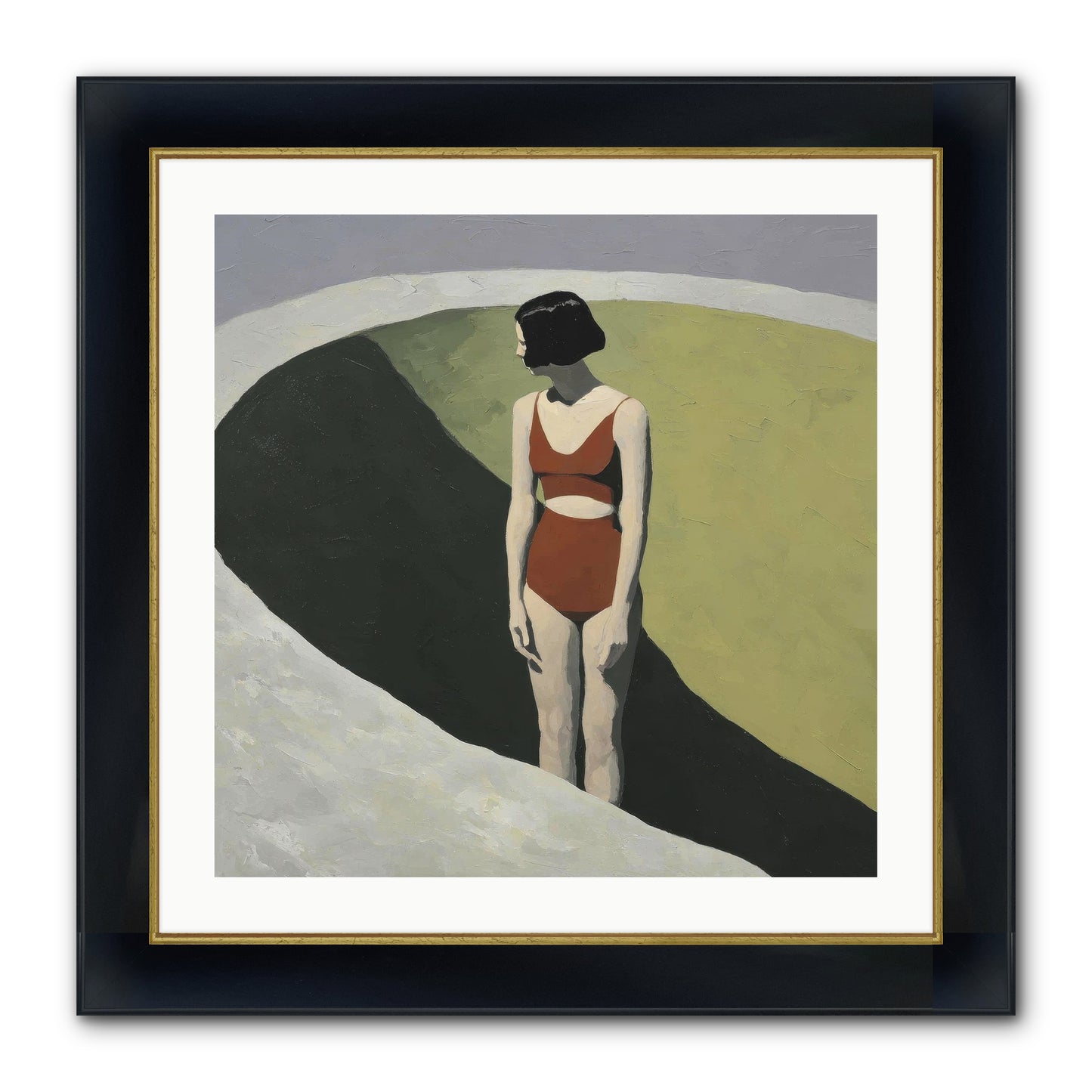 Where Solitude Meets Certainty Framed Print - Wide Black w/Gold 24x24