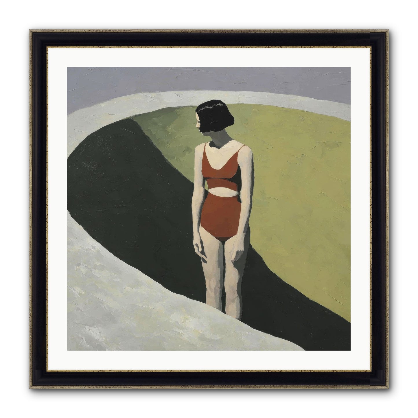 Where Solitude Meets Certainty Framed Print - Black & Gold 30x30