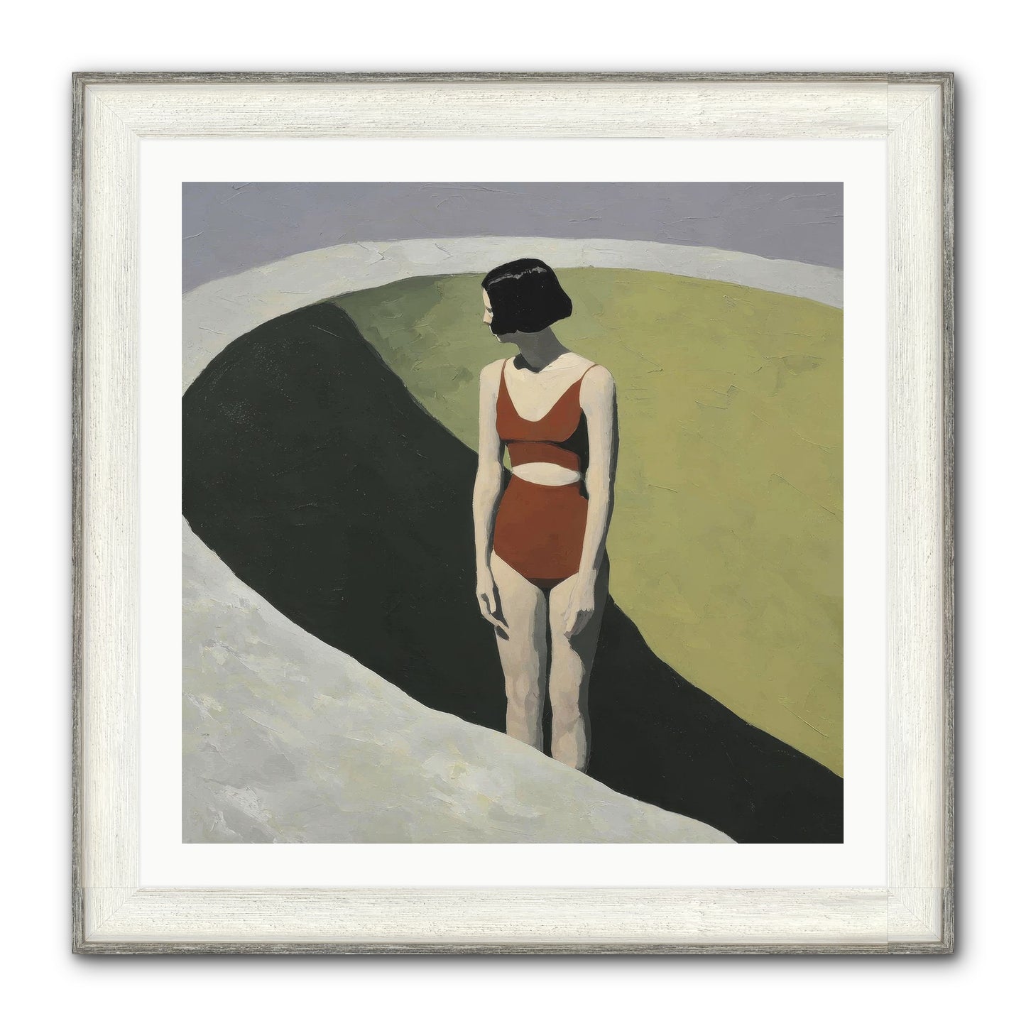 Where Solitude Meets Certainty Framed Print - Driftwood White 30x30
