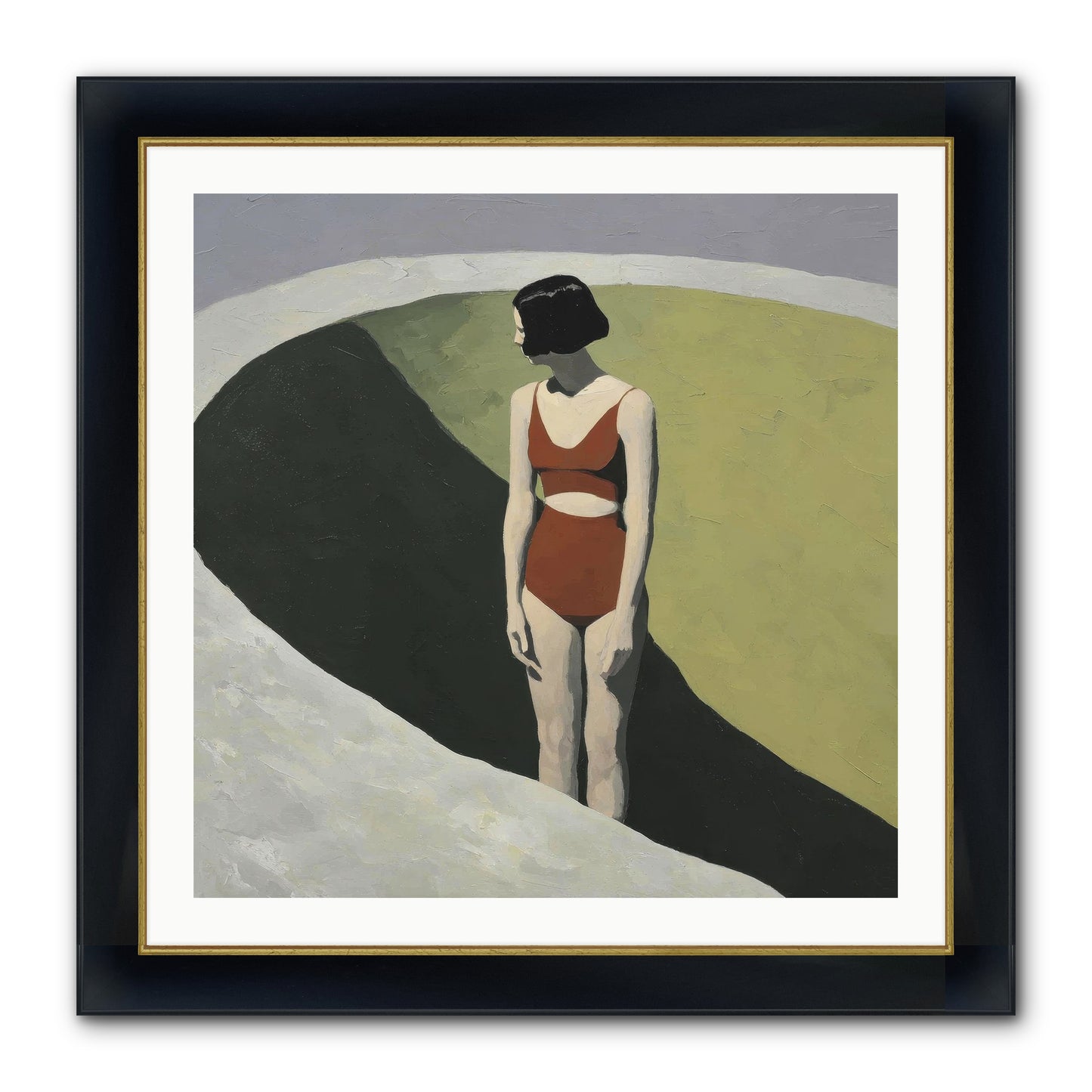Where Solitude Meets Certainty Framed Print - Wide Black w/Gold 30x30