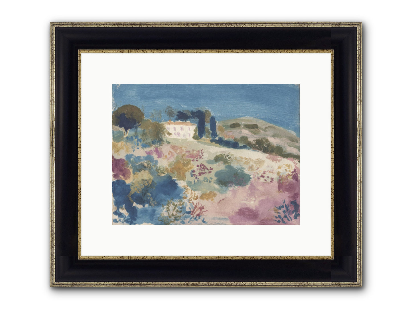 Where Summer Stayed Framed Print - Black & Gold 12x9