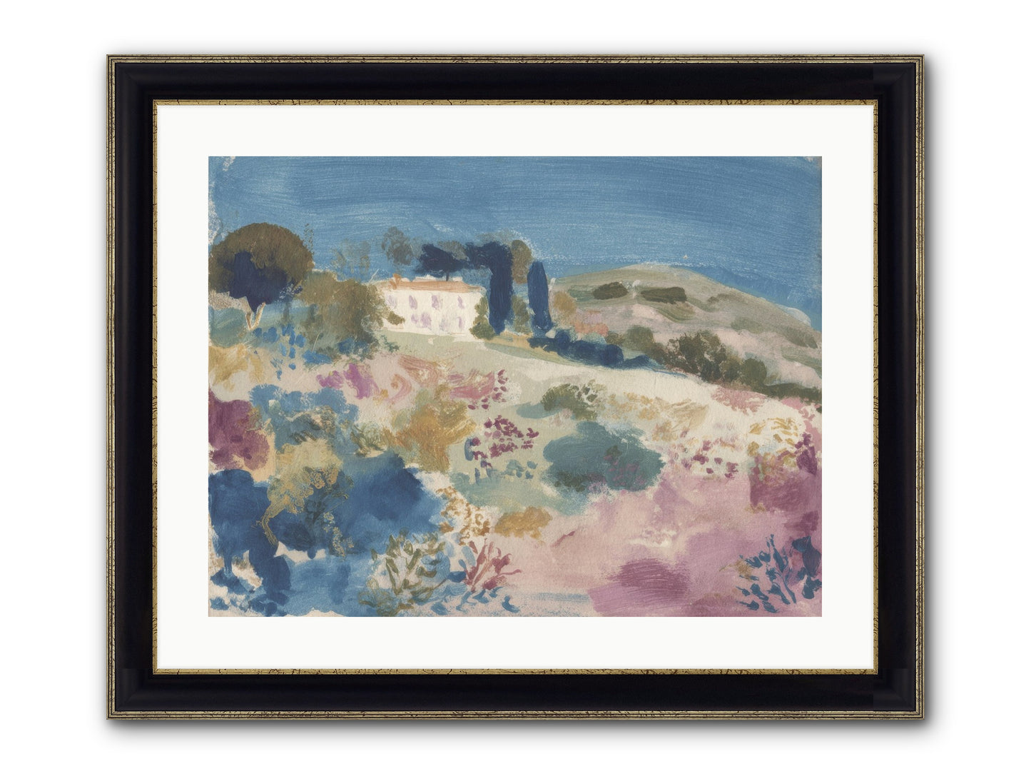 Where Summer Stayed Framed Print - Black & Gold 24x18