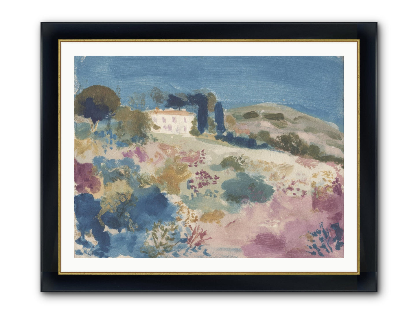 Where Summer Stayed Framed Print - Wide Black w/Gold 40x30