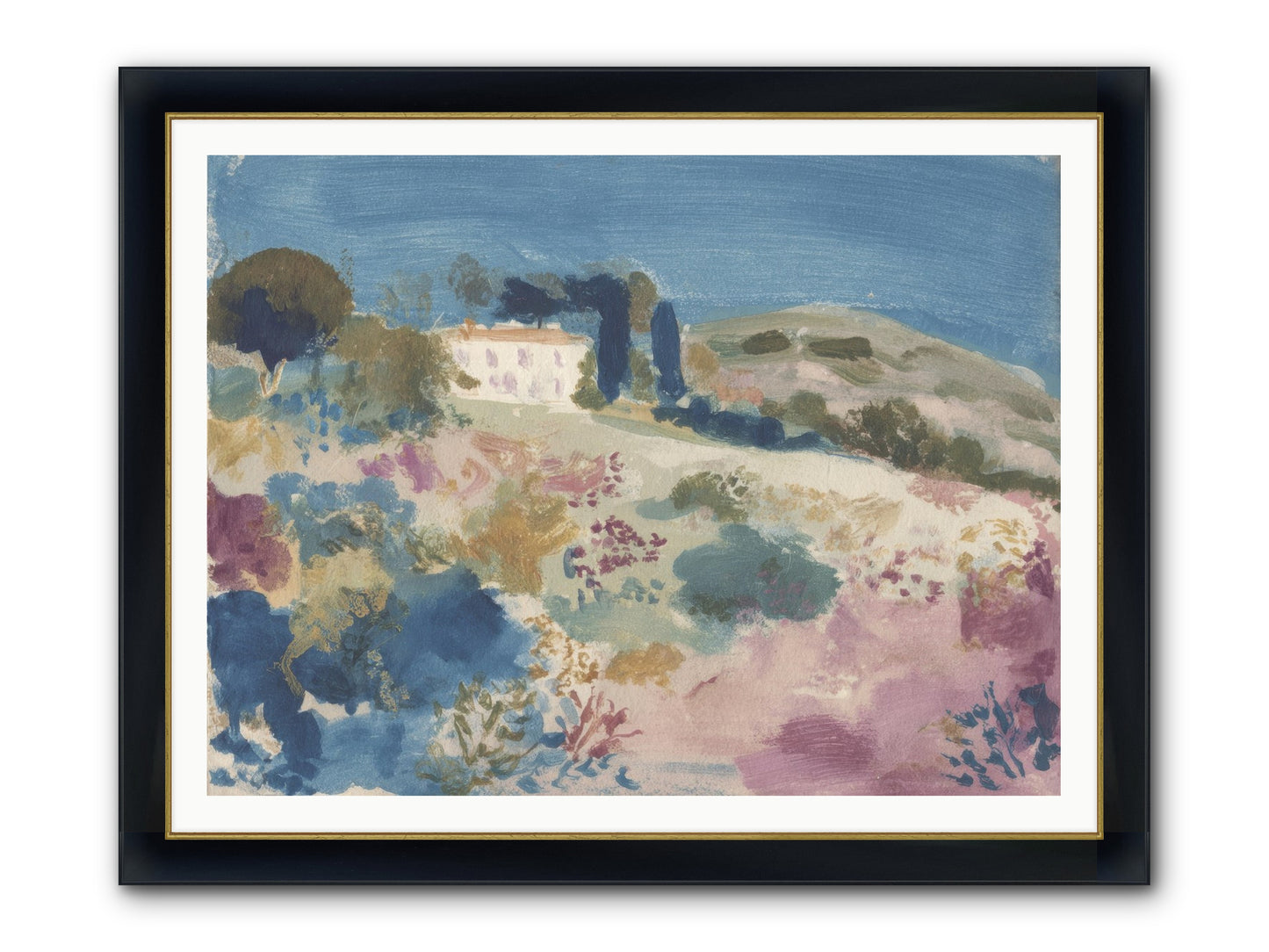 Where Summer Stayed Framed Print - Wide Black w/Gold 48x36