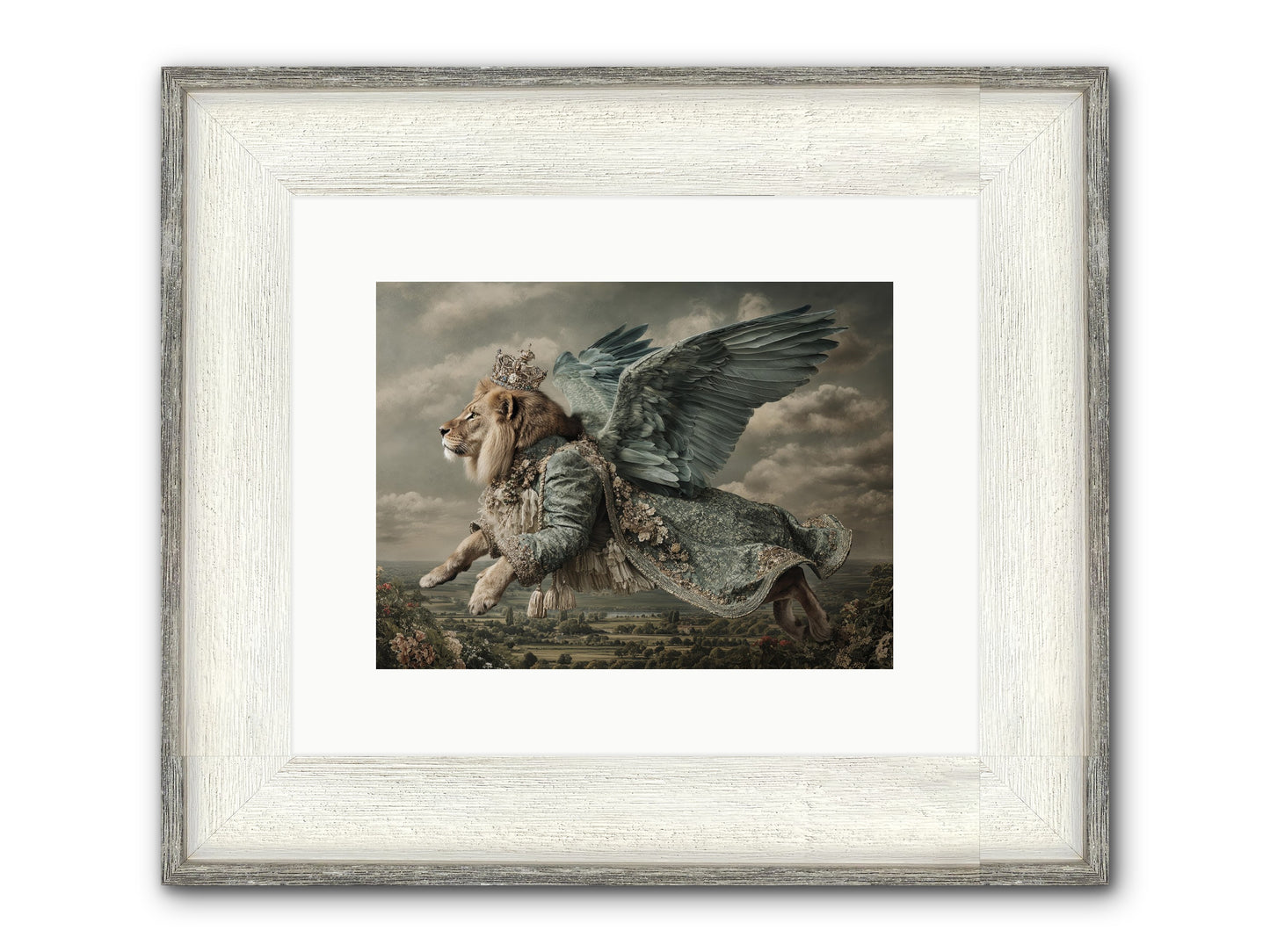Where The Clouds Remember Framed Print - Driftwood White 12x9