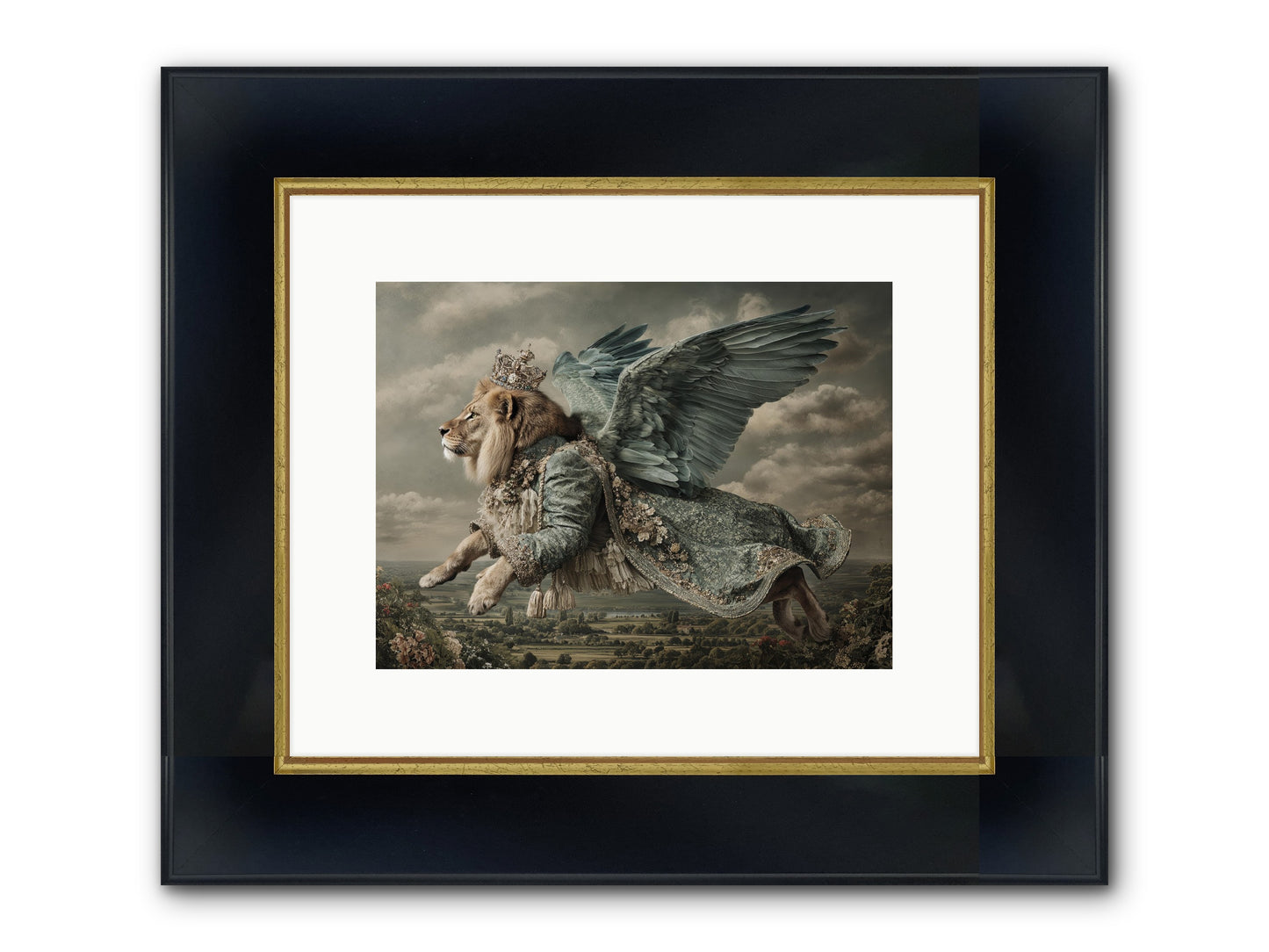 Where The Clouds Remember Framed Print - Wide Black w/Gold 12x9