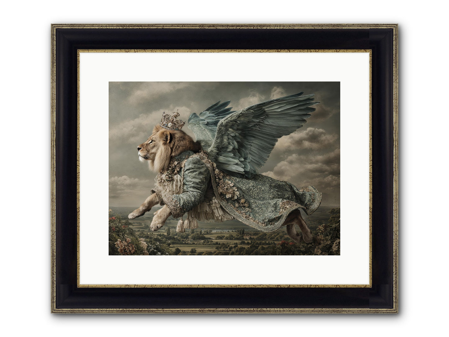 Where The Clouds Remember Framed Print - Black & Gold 16x12