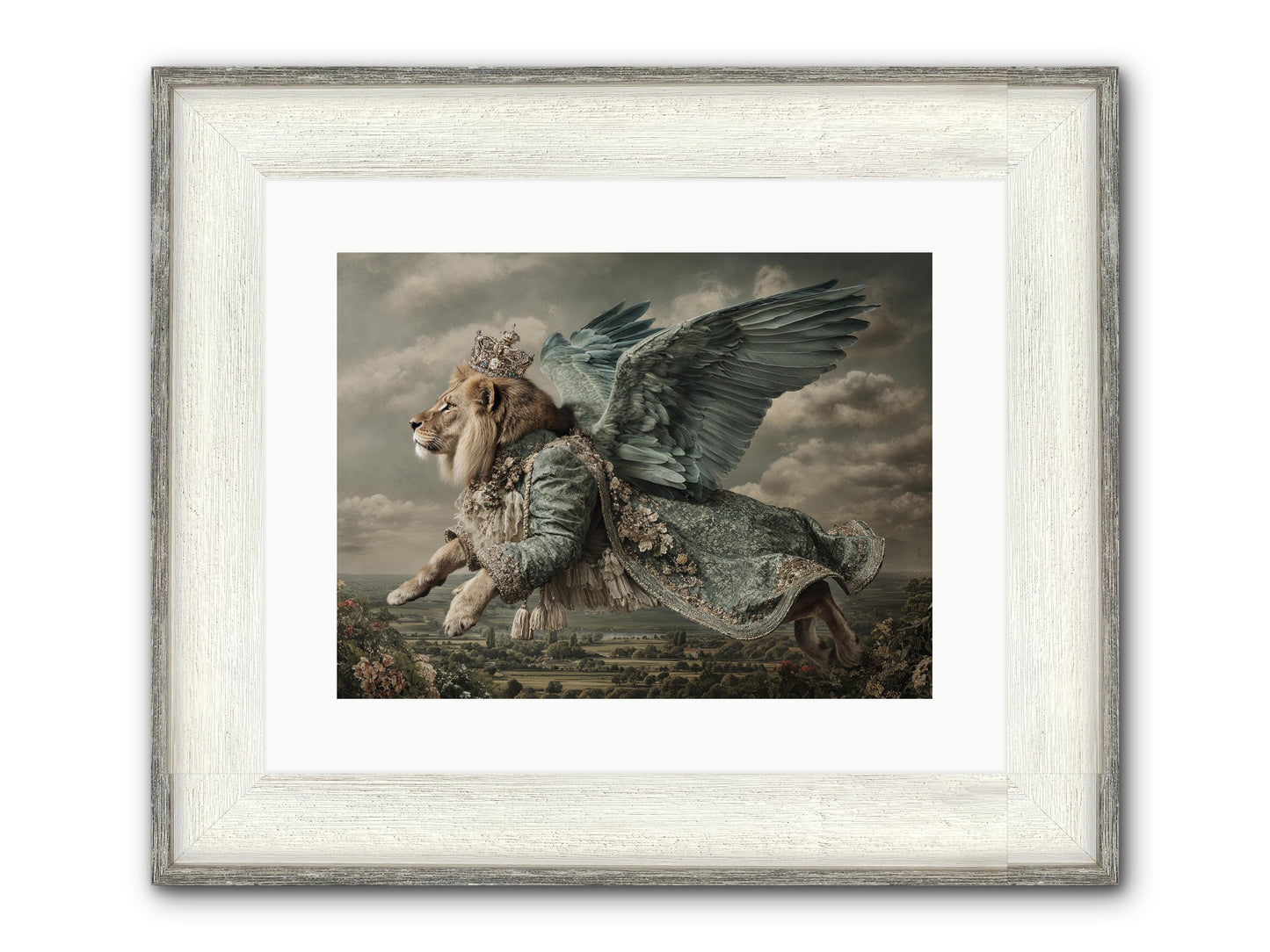 Where The Clouds Remember Framed Print - Driftwood White 16x12