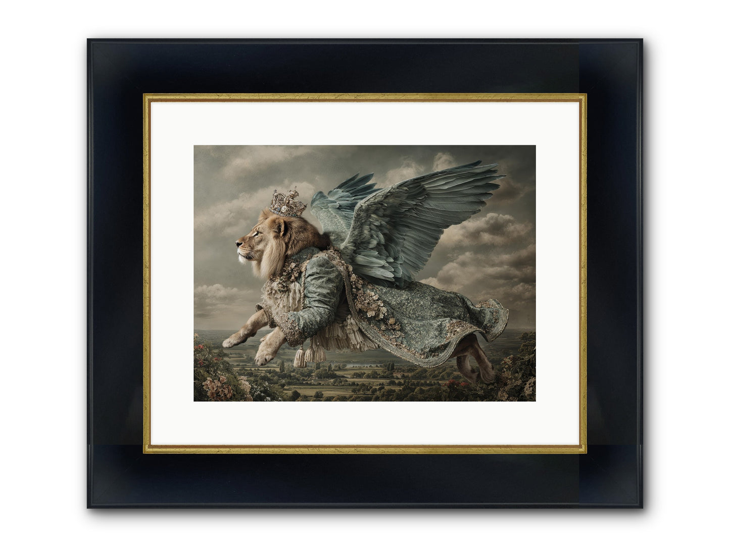 Where The Clouds Remember Framed Print - Wide Black w/Gold 16x12