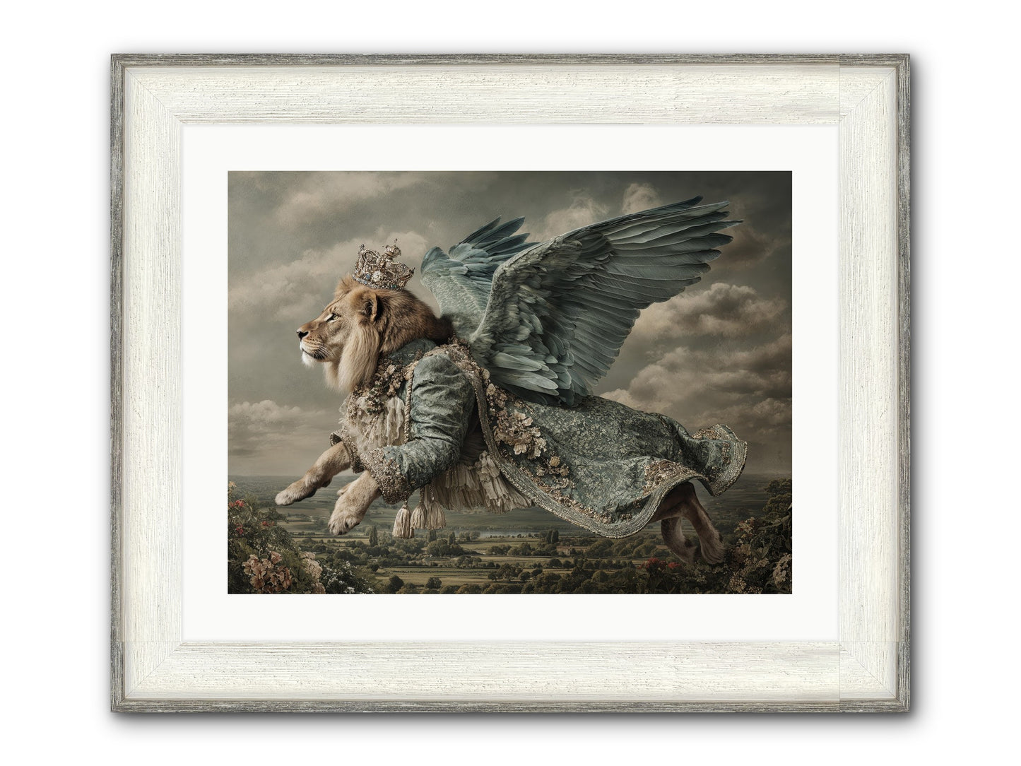 Where The Clouds Remember Framed Print - Driftwood White 24x18