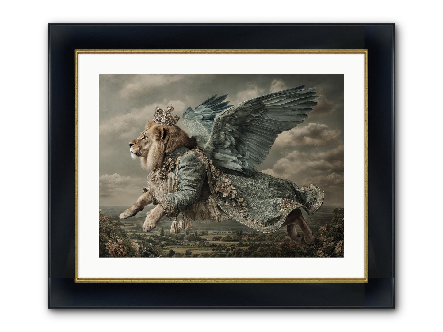 Where The Clouds Remember Framed Print - Wide Black w/Gold 24x18