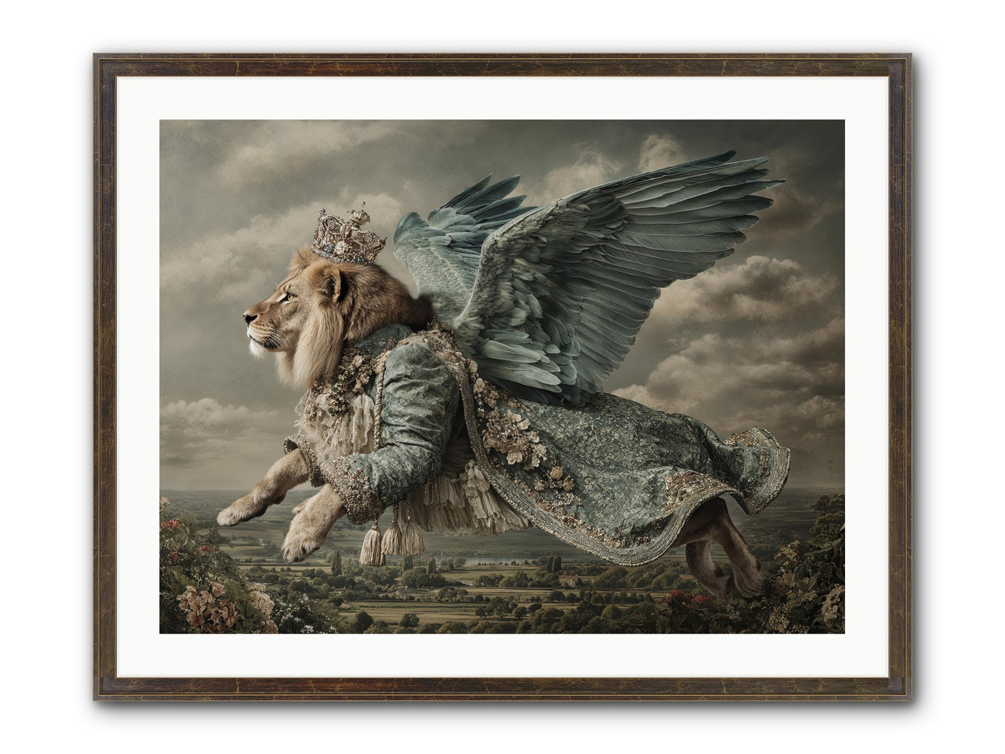 Where The Clouds Remember Framed Print - Slimwoods Black/Gold 32x24
