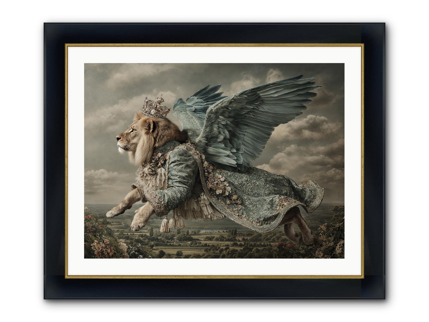 Where The Clouds Remember Framed Print - Wide Black w/Gold 32x24