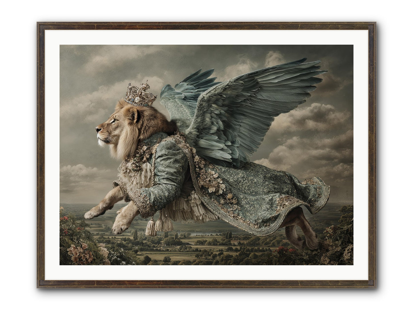 Where The Clouds Remember Framed Print - Slimwoods Black/Gold 40x30