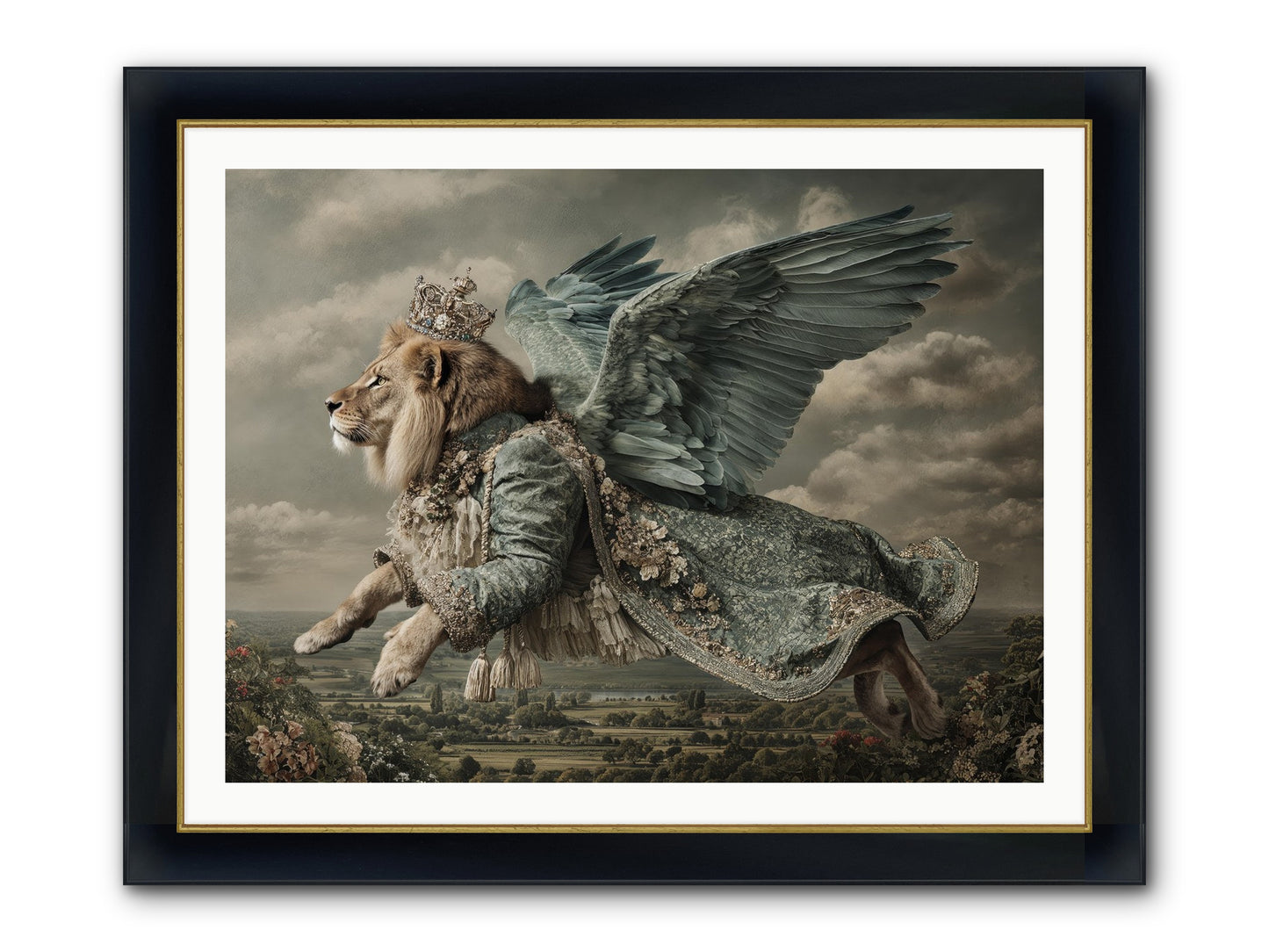 Where The Clouds Remember Framed Print - Wide Black w/Gold 40x30