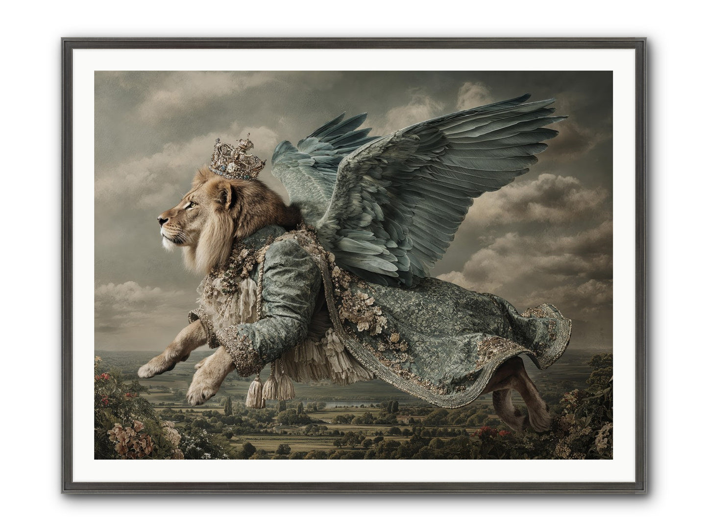 Where The Clouds Remember Framed Print - Slimwoods Black/Silver 48x36
