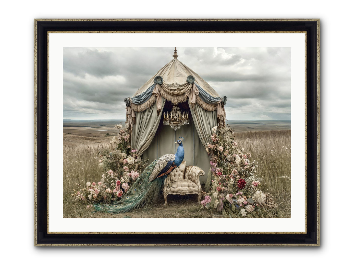 Where The Wild Grew Gentle Framed Print - Black & Gold 32x24