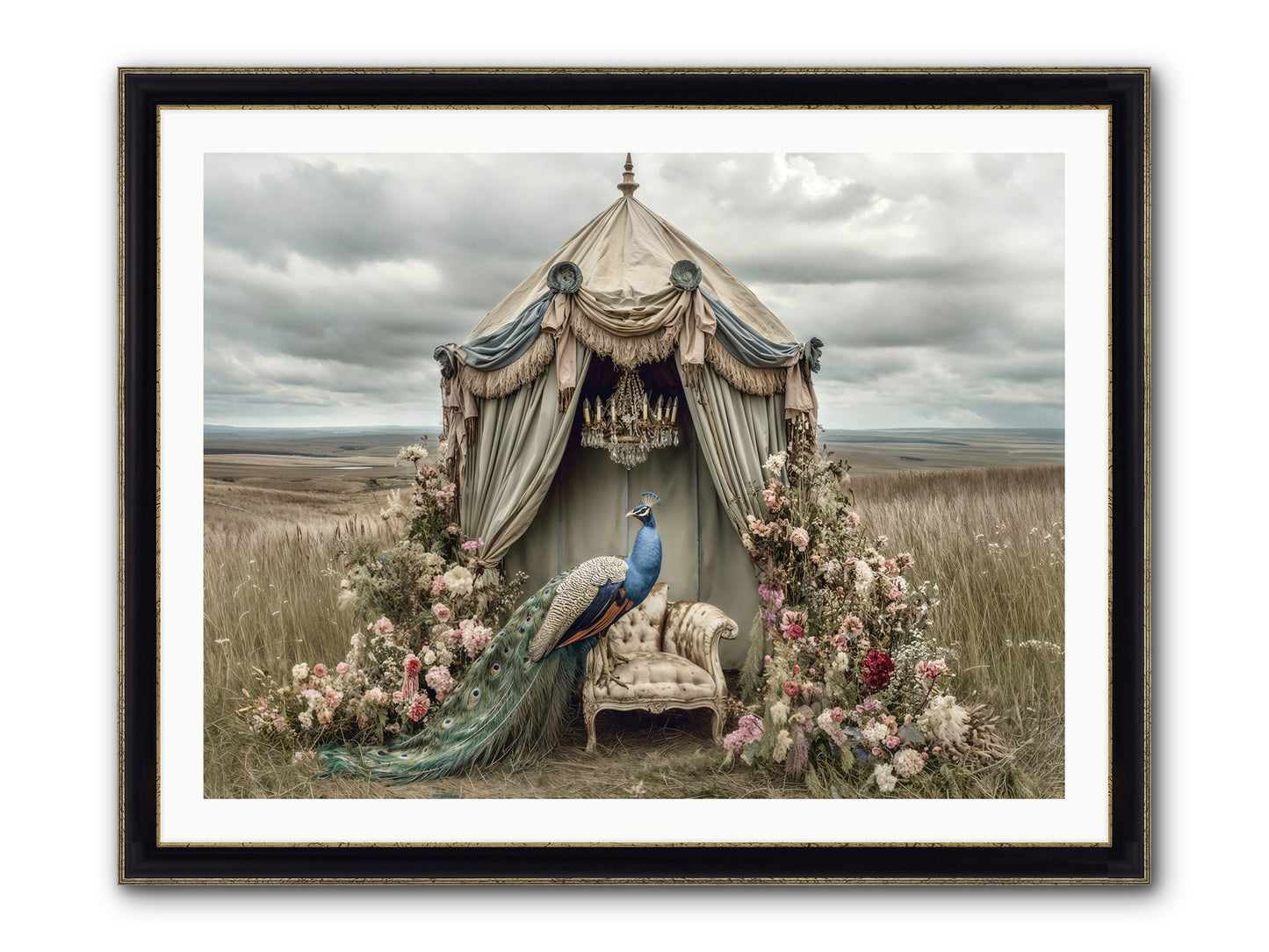 Where The Wild Grew Gentle Framed Print - Black & Gold 40x30