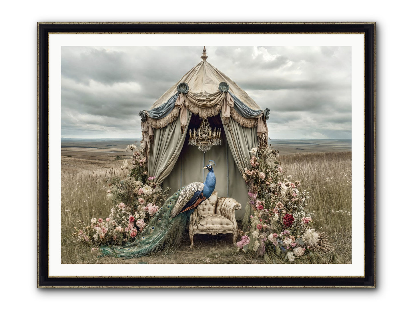 Where The Wild Grew Gentle Framed Print - Black & Gold 48x36