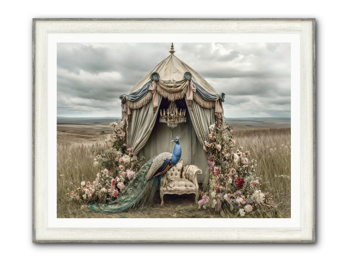 Where The Wild Grew Gentle Framed Print - Driftwood White 48x36