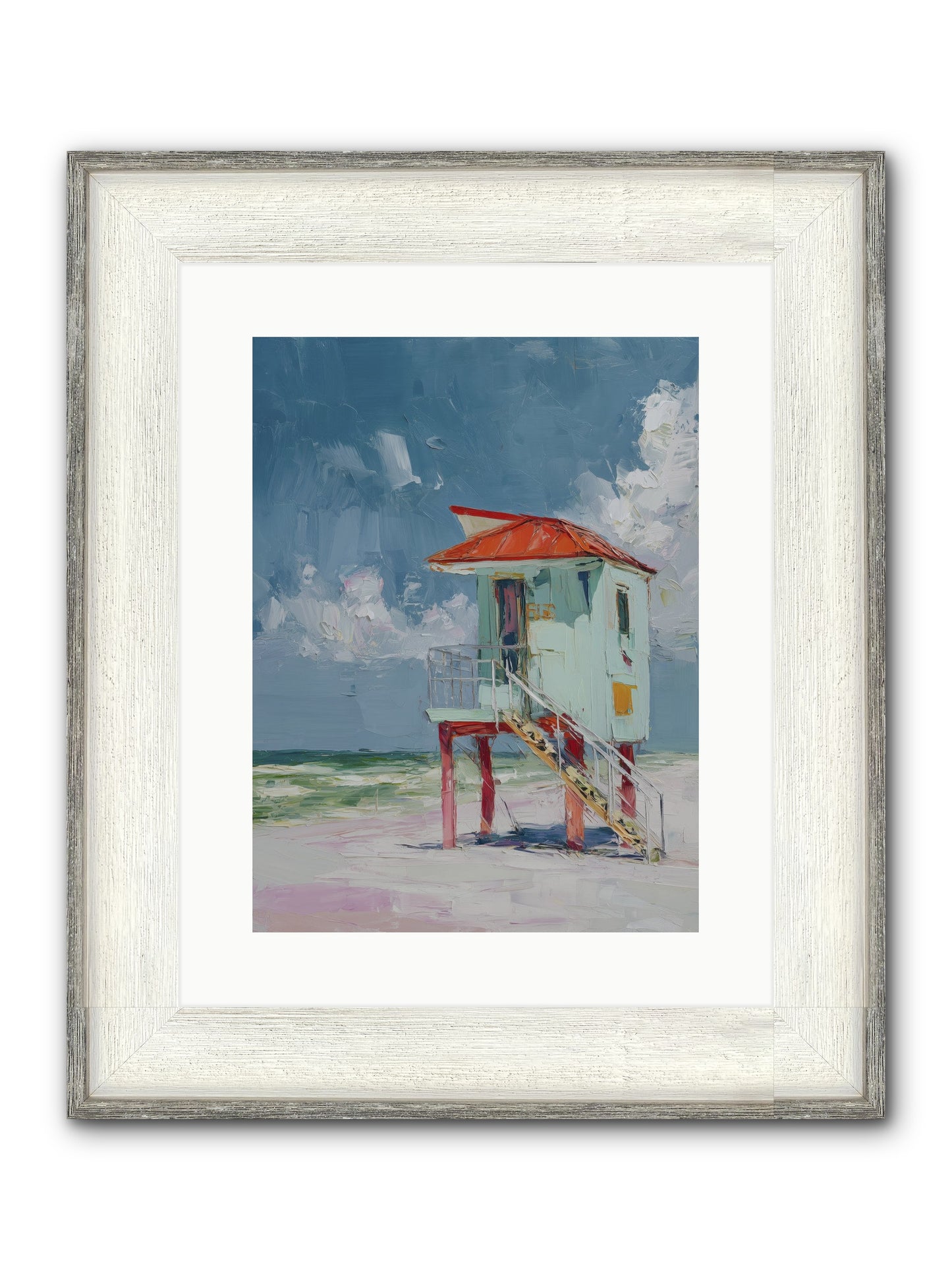 Where Tides Come Play Framed Print - Driftwood White 12x16