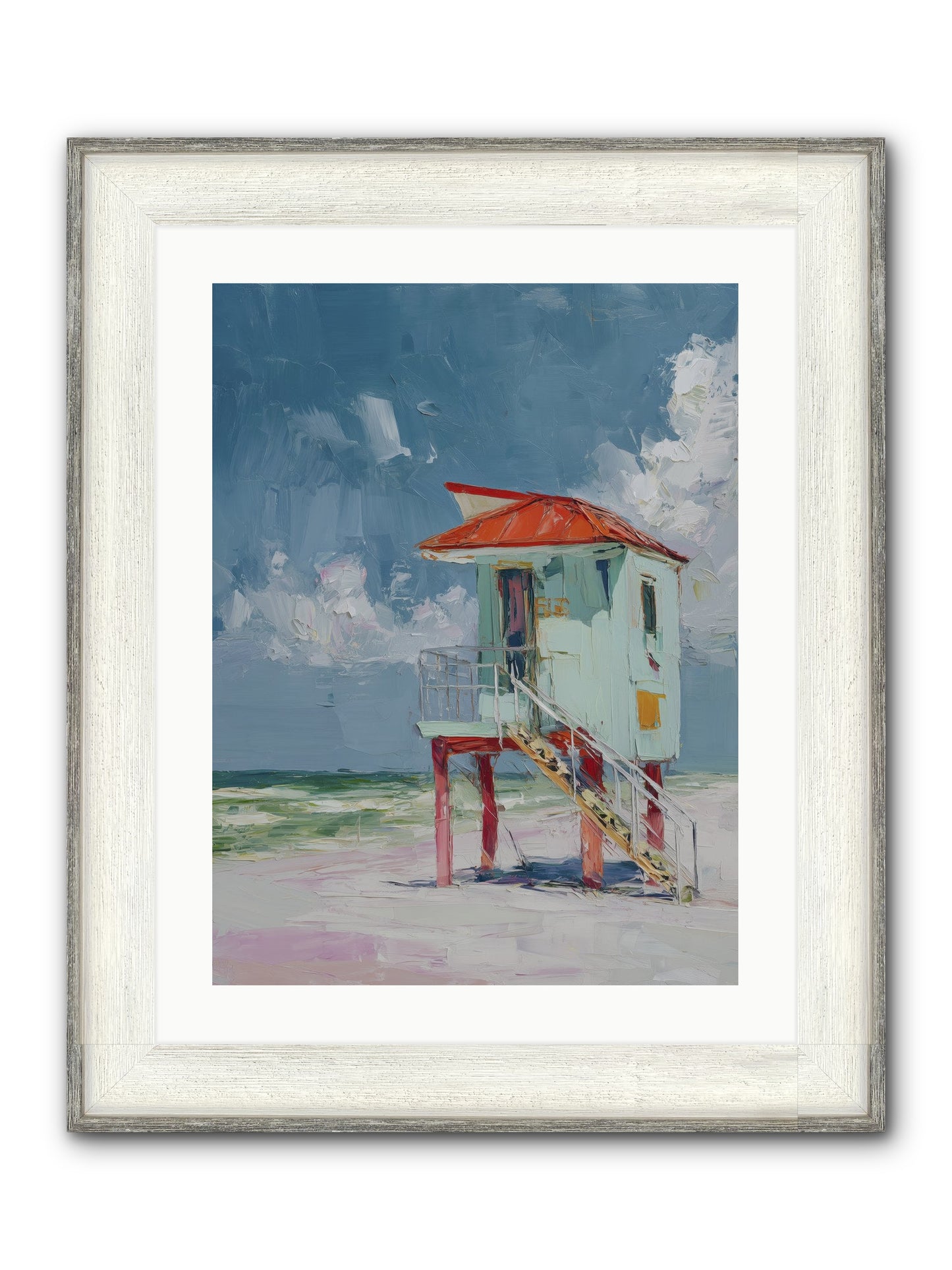 Where Tides Come Play Framed Print - Driftwood White 18x24